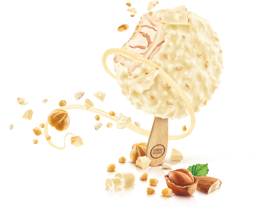 Ferrero Rocher White Eis mit Nüssen und weisser Schokolade