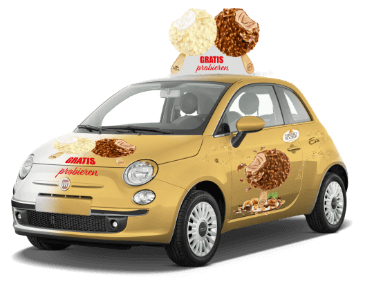 Fahrzeug mit gratis Ferrero Eis