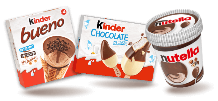 kinder bueno, nutella und kinder Schokolade Eis