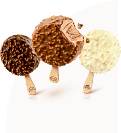 alle drei Ferrero Eis nebeneinander