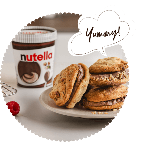 Baumstriezel mit nutella Eis