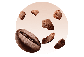 Kaffeebohnen und Knusperstückchen