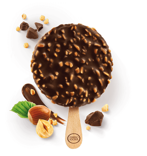 Ferrero Rocher Dark von oben mit leckeren Zutaten