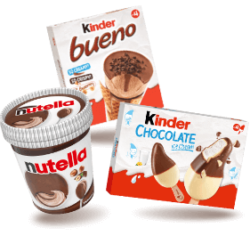 kinder bueno, nutella und kinder Schokolade Eis